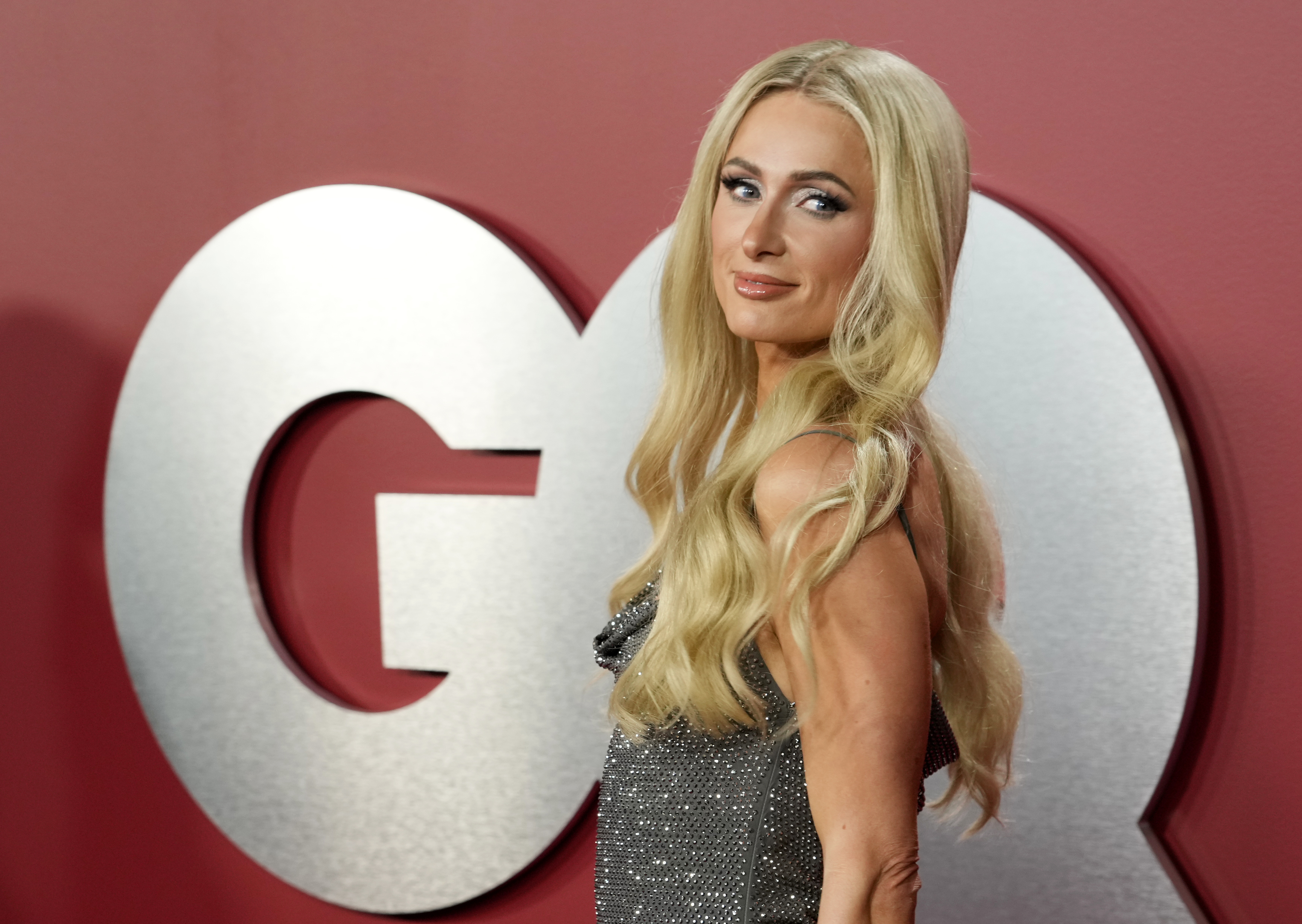 Paris Hilton poses at GQ's Men of the Year Party at Bar Marmont, Thursday, Nov. 16, 2023, in Los Angeles. (AP Photo/Chris Pizzello)