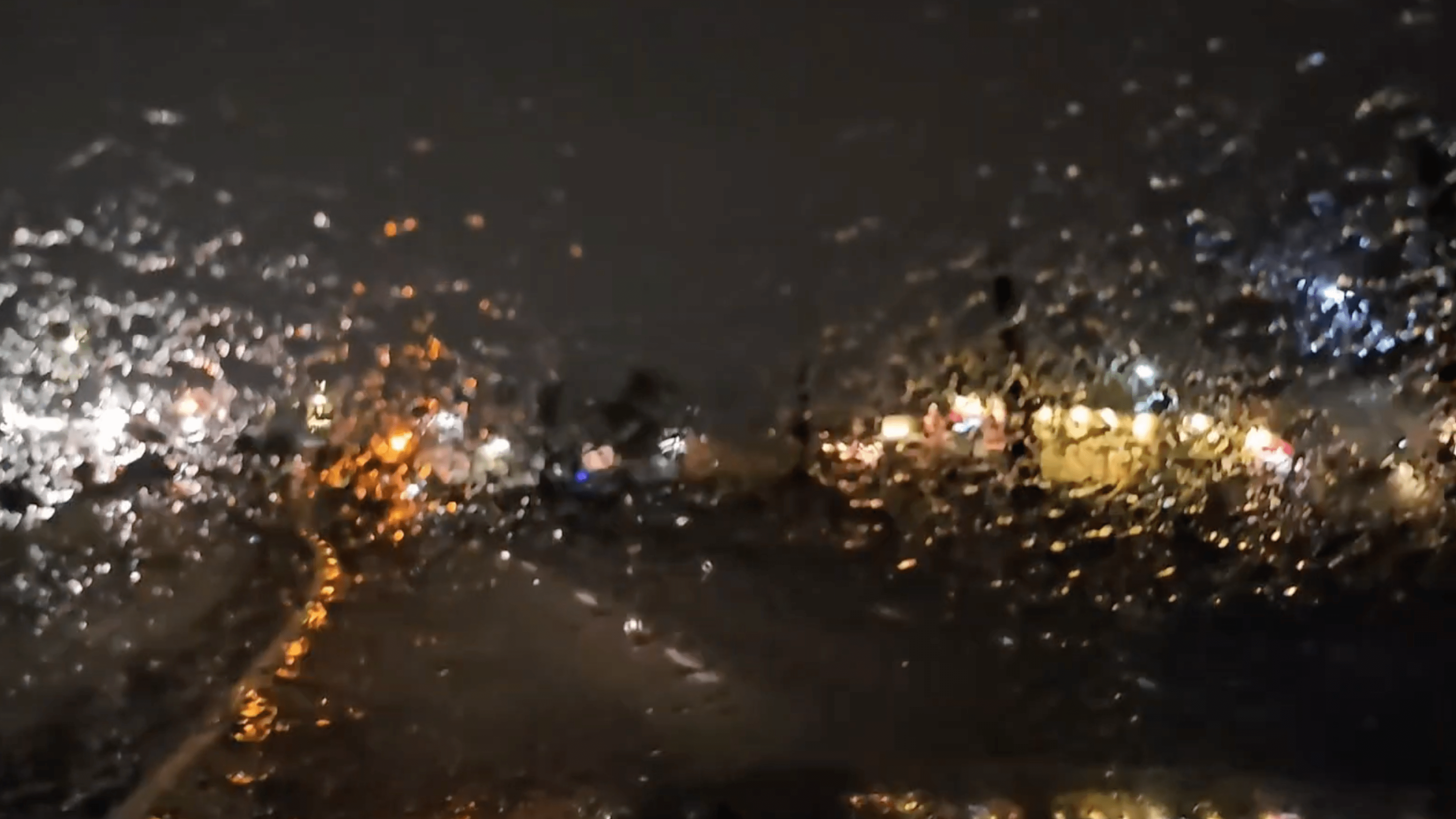 Rain is seen on the windshield of a car in Rialto on Monday Dec. 18, 2023.
