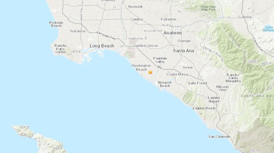 A 3.4 magnitude earthquake struck the Huntington Beach area on Dec. 22, 2023.  (USGS)