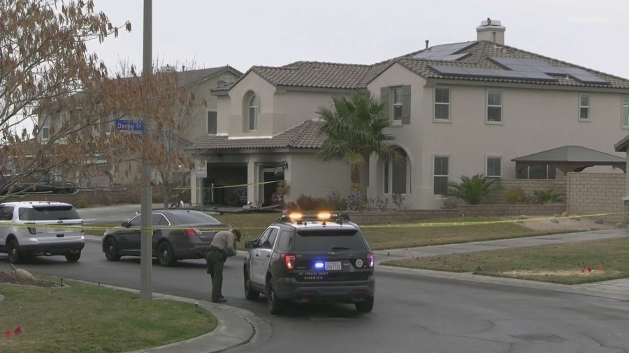 Authorities responded to a garage fire in Lancaster where a woman's body was found on Dec. 20, 2023. (KNN)