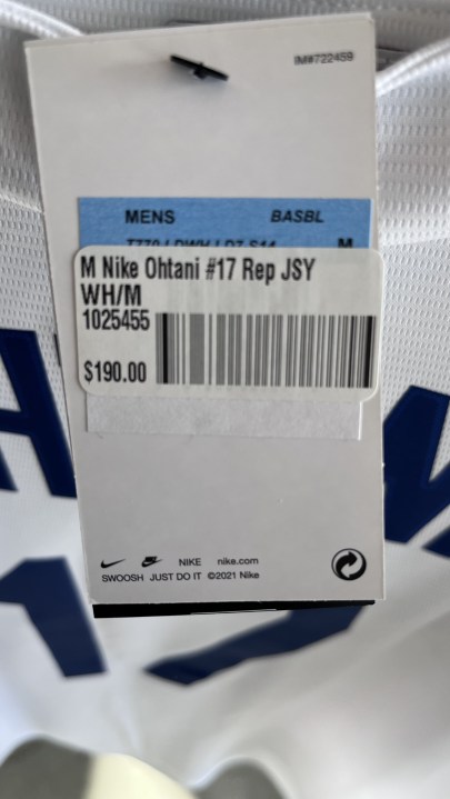 Shohei Ohtani Dodger jersey  price tag