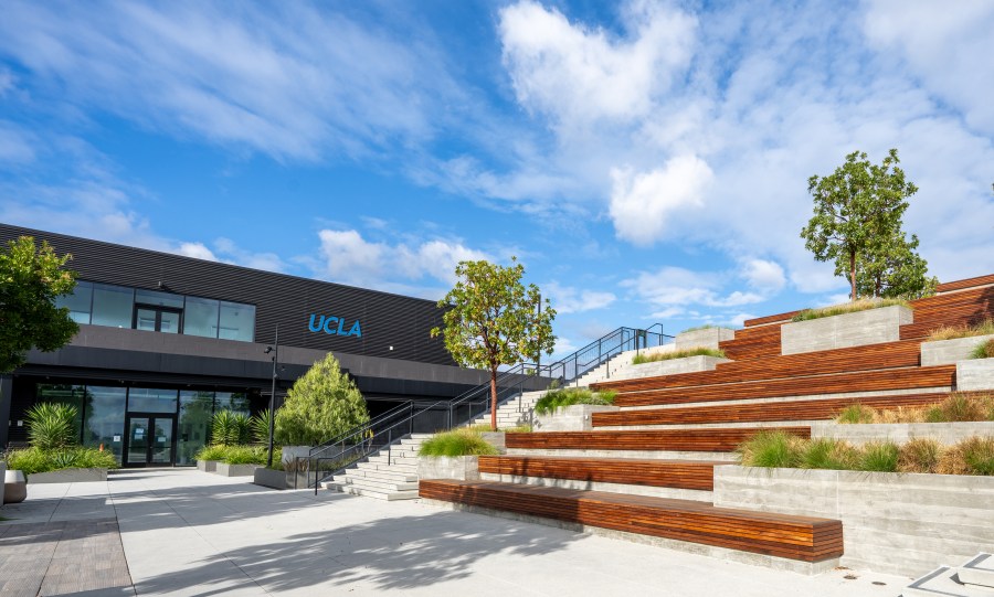 An outdoor courtyard at the soon-to-be UCLA Research Park in West Los Angeles is shown in this undated photo provided by UCLA.
