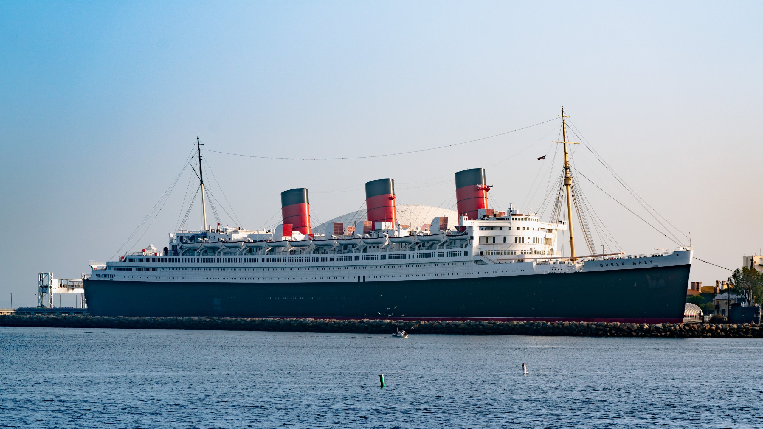 The Queen Mary photographed on Nov. 7, 2021 in Long Beach, California. (Getty Images)
