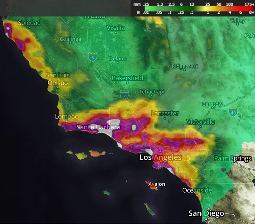 Rain totals