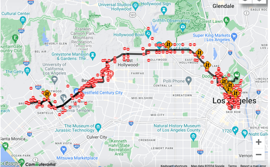 L.A. Marathon road closures
