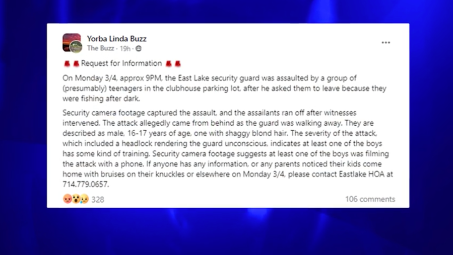 Security guard brutally attacked in upscale O.C. community