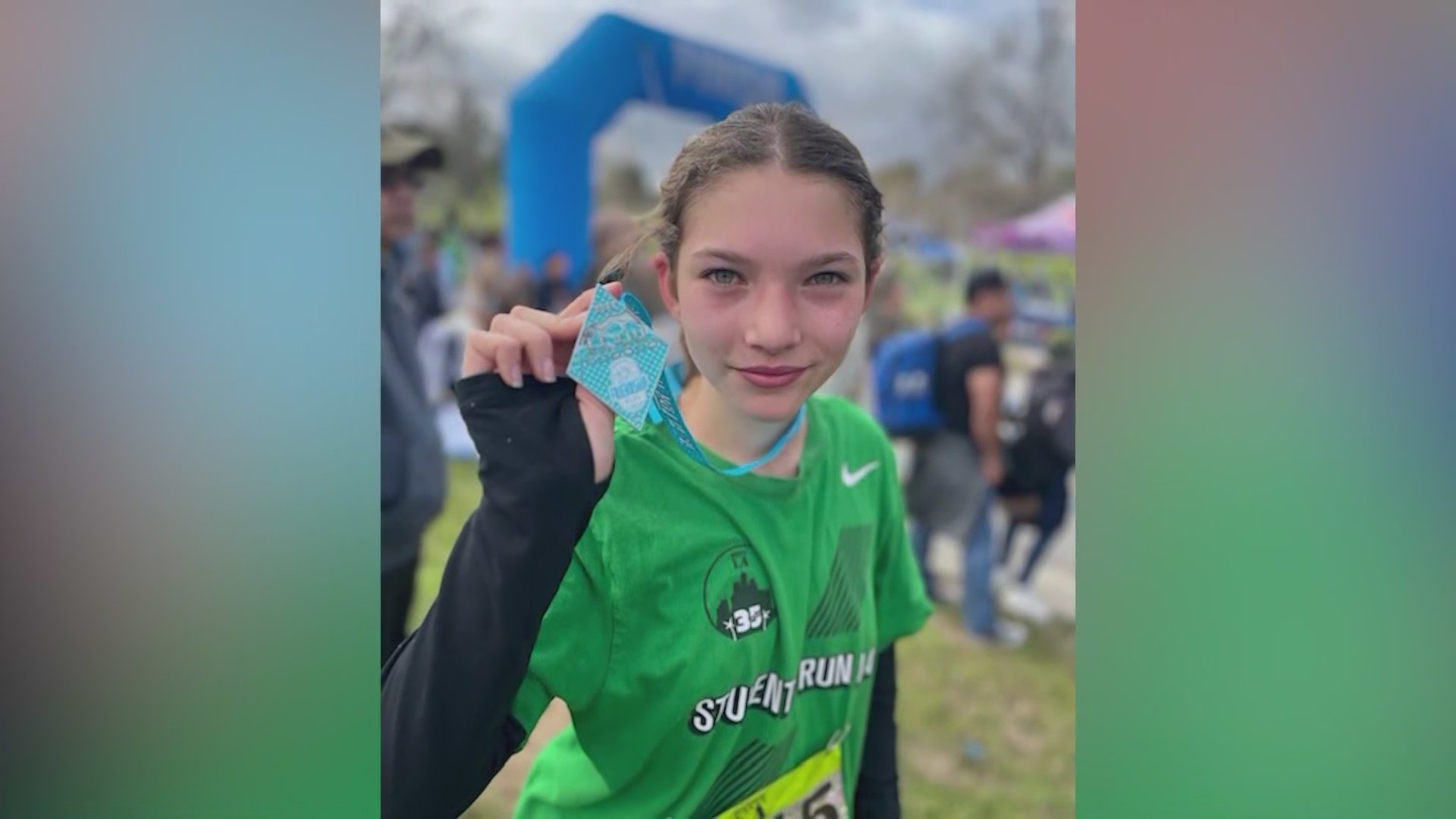 13-year-old Nyla Evans will participate in her first-ever marathon when she runs the L.A. Marathon. She began running during middle school to help deal with her anxiety during the pandemic. Evans spoke with KTLA on March 16, 2024. (Nyla Evans)