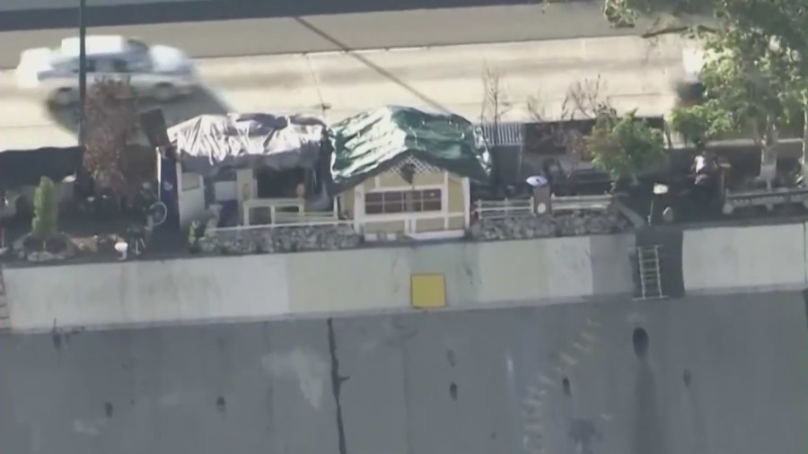 Encampment home built along SoCal freeway in spotlight