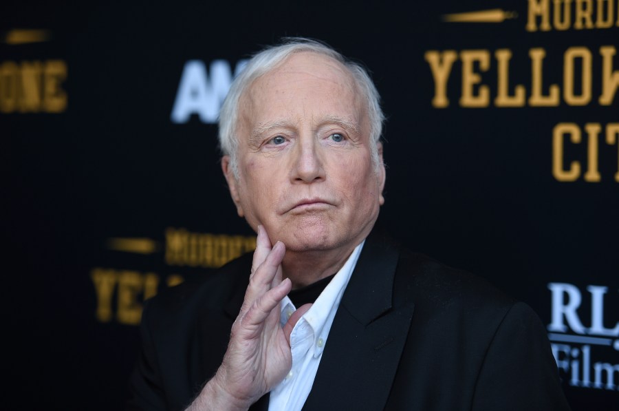 FILE - Richard Dreyfuss arrives at the Los Angeles premiere of "Murder at Yellowstone City" on Thursday June 23, 2022, at Harmony Gold Theater in Los Angeles. A venue issued an apology, Saturday, May 25, 2024, for comments made by Dreyfuss who showed up in a dress at a “Jaws”-themed event and made comments that were demeaning to women and the LGBTQ community. (Photo by Richard Shotwell/Invision/AP, File)