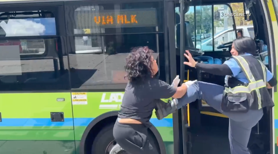 Bus driver violently attacked by homeless woman in L.A.