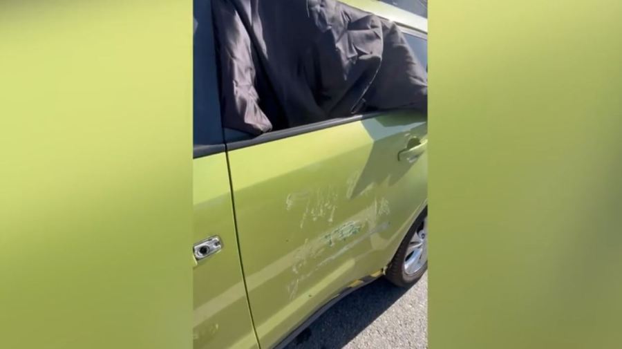Erica Nese's "Ghostbuster" slimer Kia Soul was recovered on May 7, 2024 with most of its custom elements removed by the suspect. (Erica Nese)