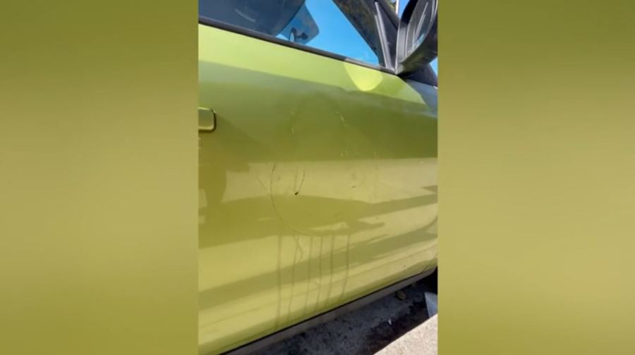 Erica Nese's "Ghostbuster" slimer Kia Soul was recovered on May 7, 2024 with most of its custom elements removed by the suspect. (Erica Nese)