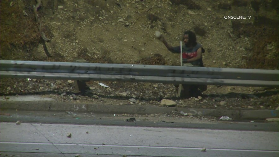 110 Freeway rocks