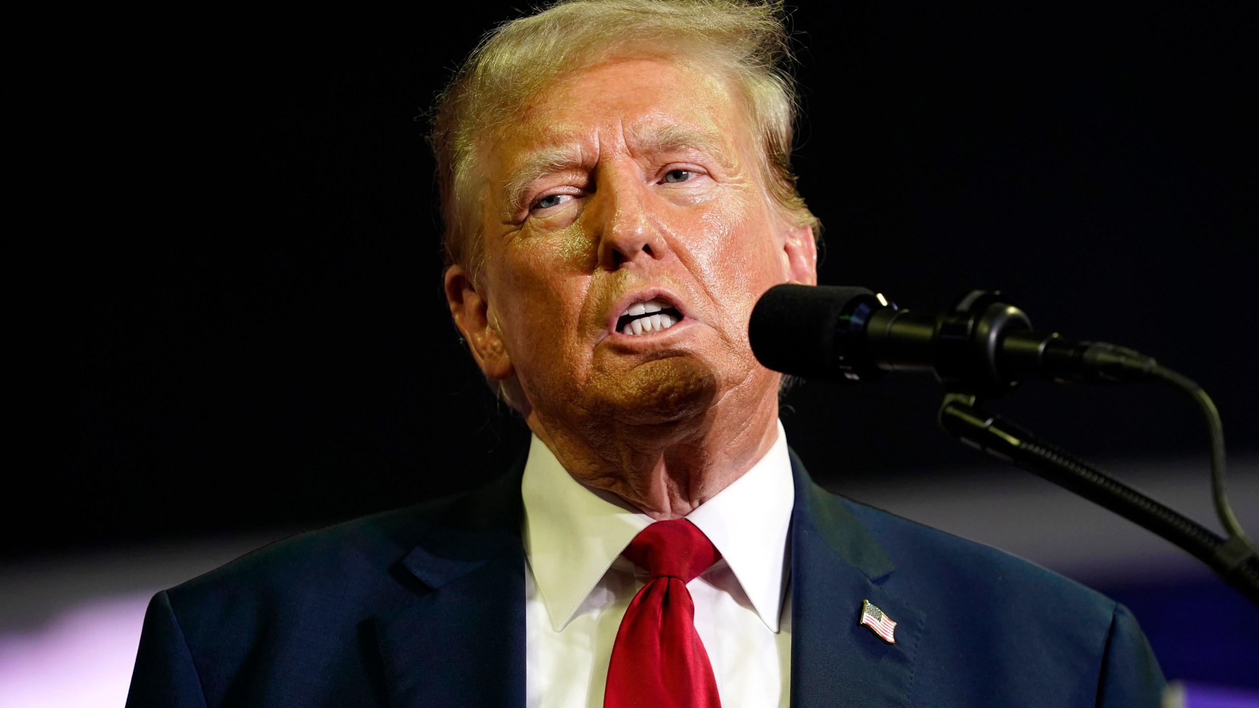 Republican presidential candidate former President Donald Trump speaks at a campaign rally, Saturday, June 22, 2024, at Temple University in Philadelphia. (AP Photo/Chris Szagola)