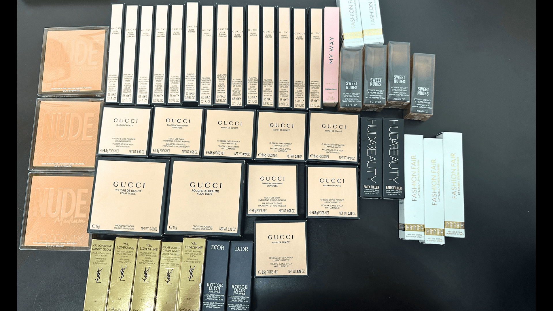 A variety of luxury beauty products were discovered during a large retail theft bust operation across San Bernardino County from May to June 2024. (San Bernardino County Sheriff's Department)