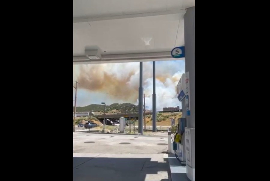 The Post Fire burning near the 5 Freeway in Gorman has forced evacuations on June 15, 2024. (Erika Layton-Reynolds)