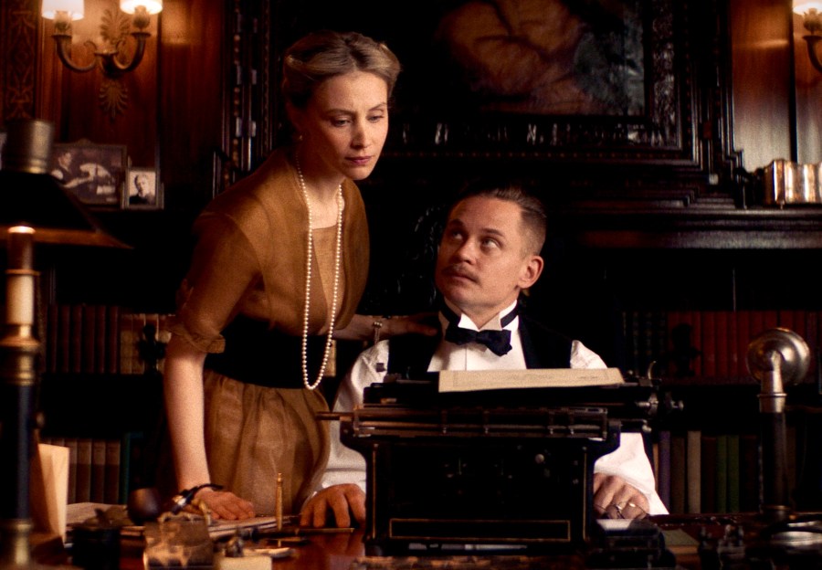This image released by Greenwich Entertainment shows Sarah Gadon, left, and Billy Magnussen in a scene from "Coup!" (Greenwich Entertainment via AP)