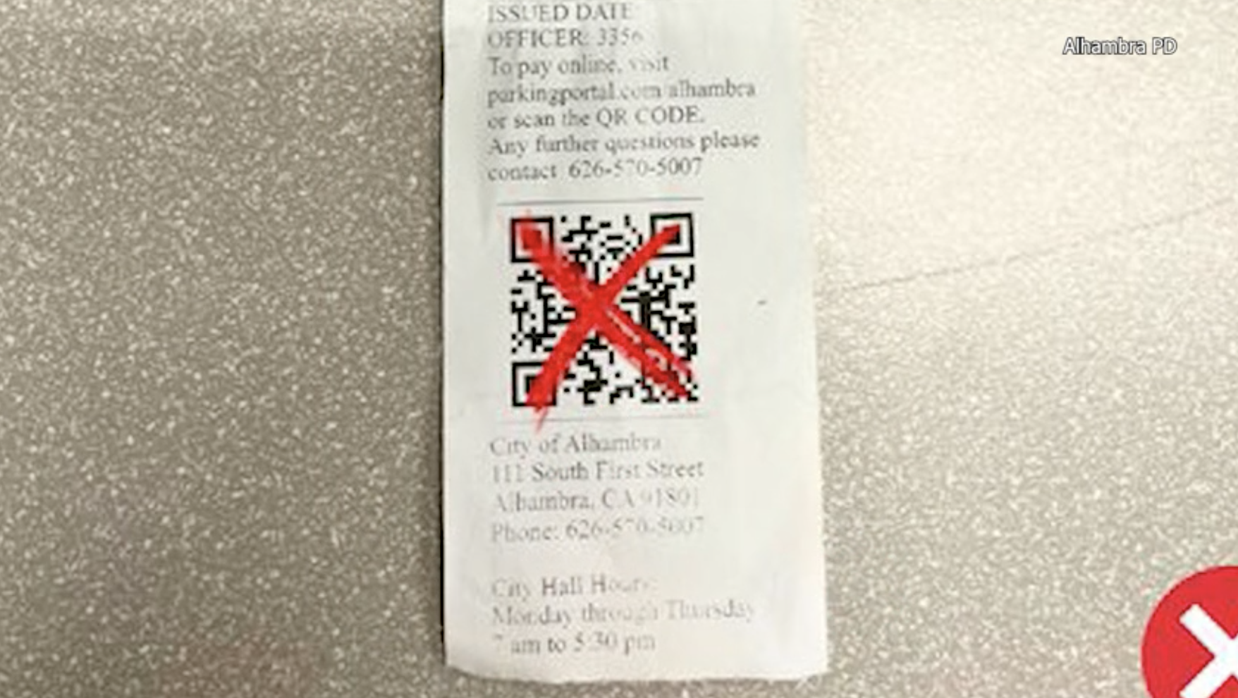 Alhambra fake parking tickets