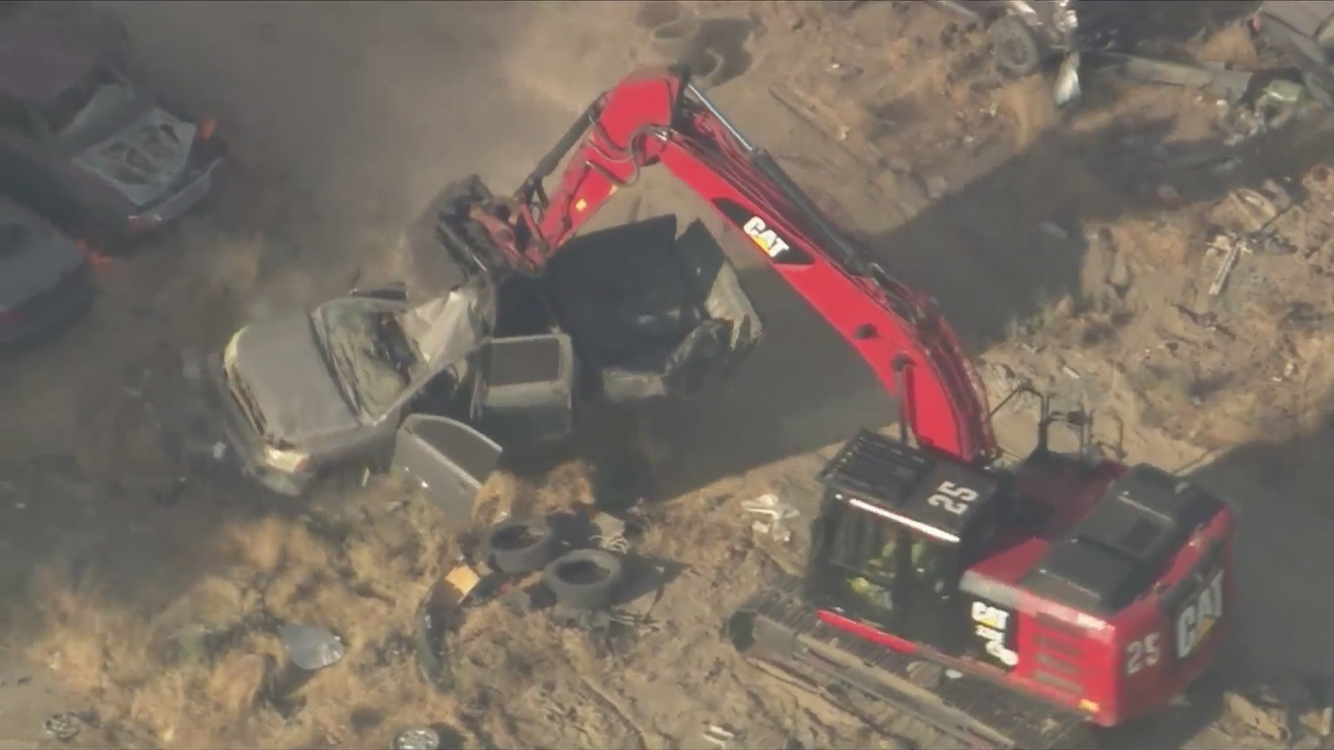 Auto recycling center fire
