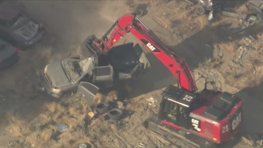 Auto recycling center fire