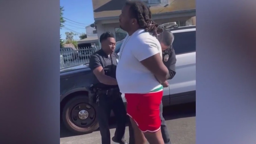LA cop punches man in face