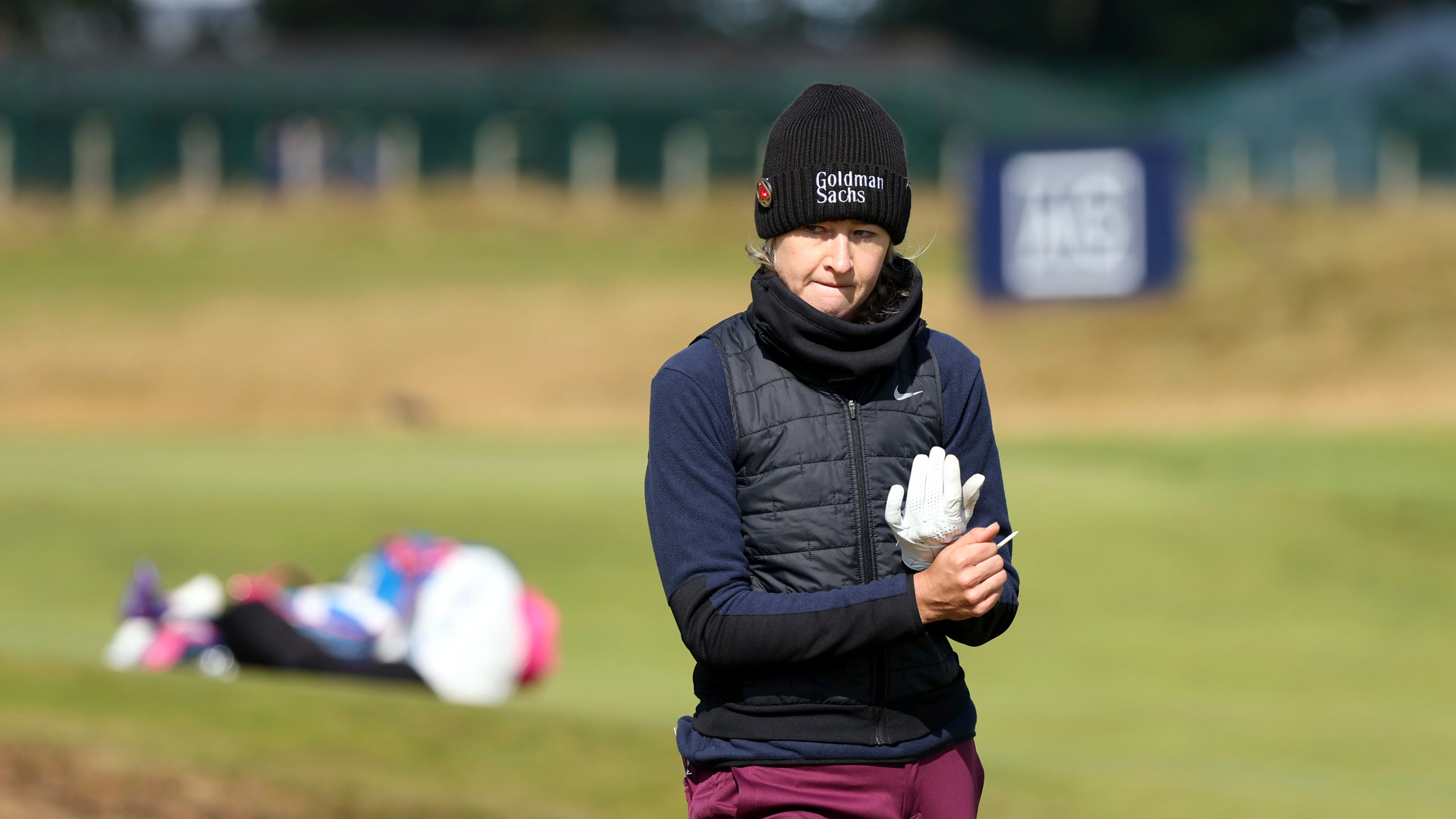 United States' Nelly Korda walks to the 3rd tee during the second round of the Women's British Open golf championship, in St Andrews, Scotland Friday, Aug. 23, 2024. (AP Photo/Scott Heppell)