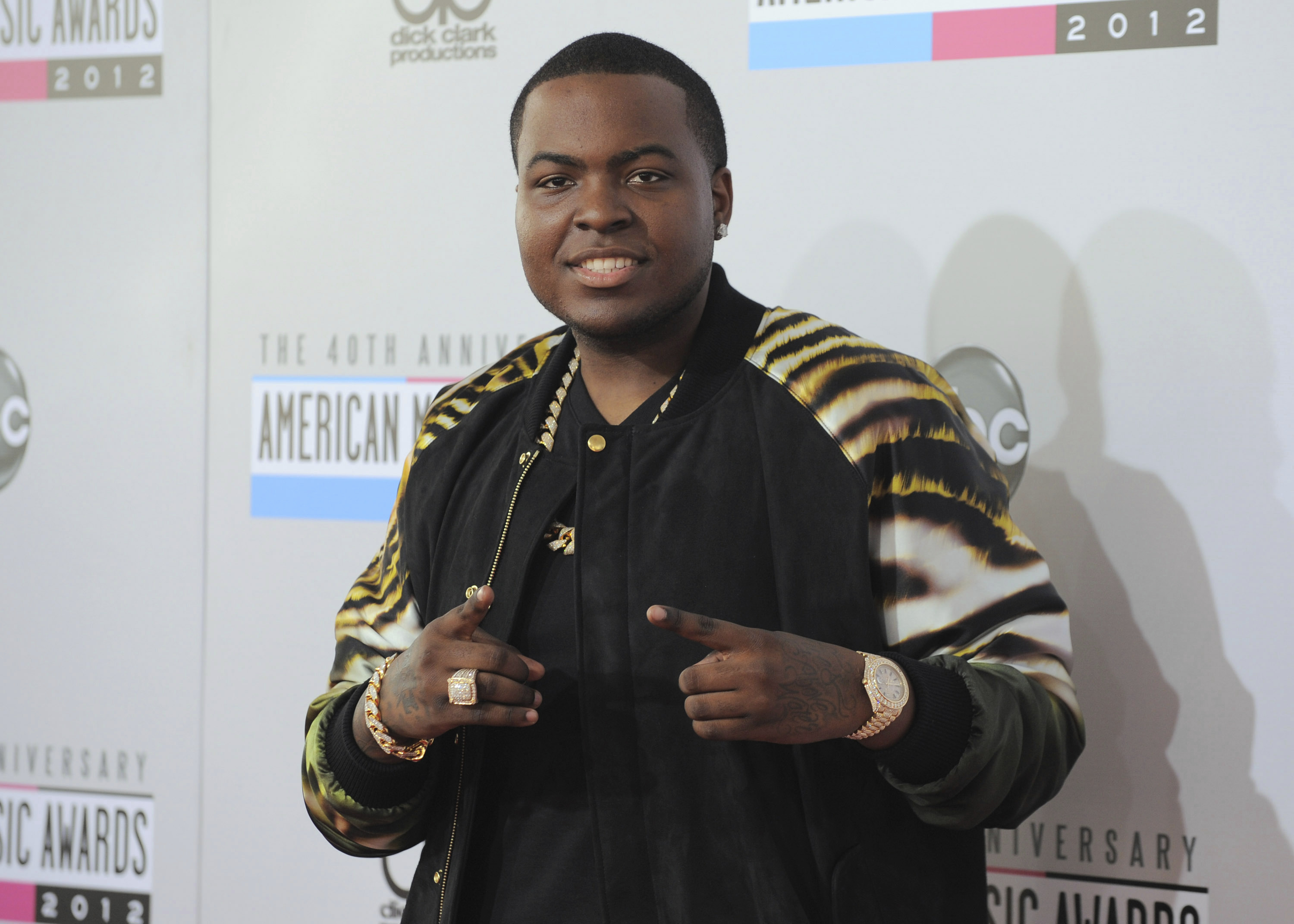FILE - Sean Kingston arrives at the 40th anniversary American Music Awards in Los Angeles, Nov. 18, 2012. (Photo by Jordan Strauss/Invision/AP, File)