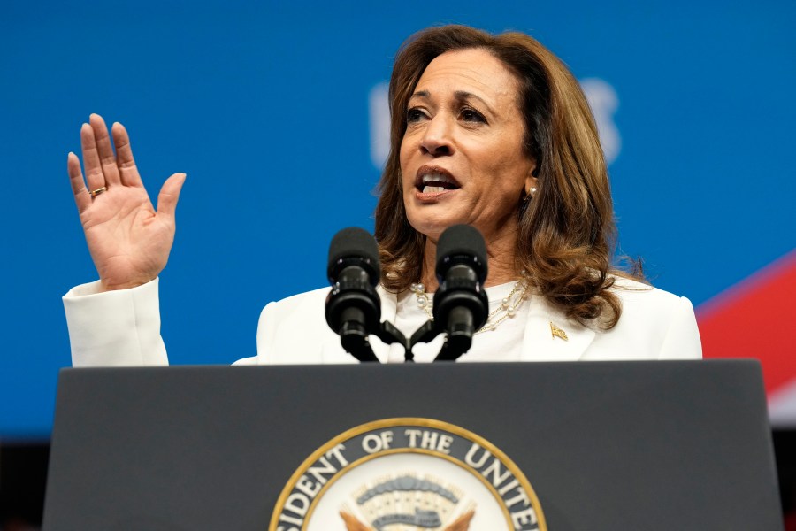 Democratic presidential nominee Vice President Kamala Harris speaks at a campaign rally in Savannah, Ga., Thursday, Aug. 29, 2024. (AP Photo/Jacquelyn Martin)