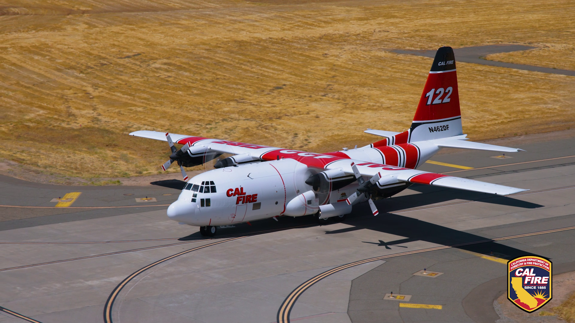 The first of seven C-130 Hercules airtankers to be retrofitted to fight California wildfires is officially in service, state officials announced on Aug. 26, 2024. (CAL FIRE)