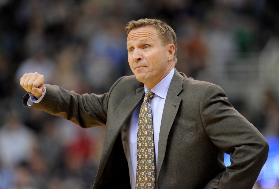 Scott Brooks shown in October 2013 as head coach of the Oklahoma City Thunder (Getty Images)