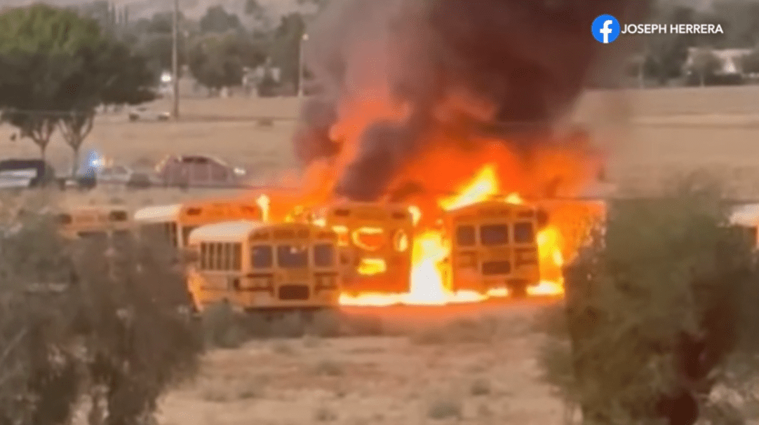 San Jacinto buses burn