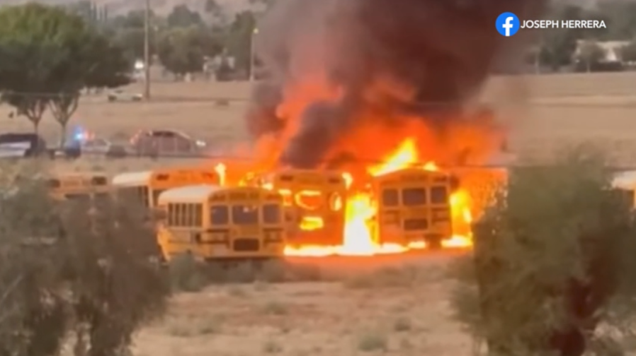 San Jacinto buses burn