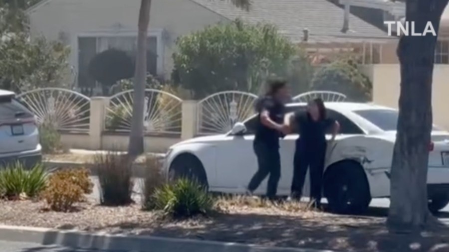 Woman attacks L.A. firefighter