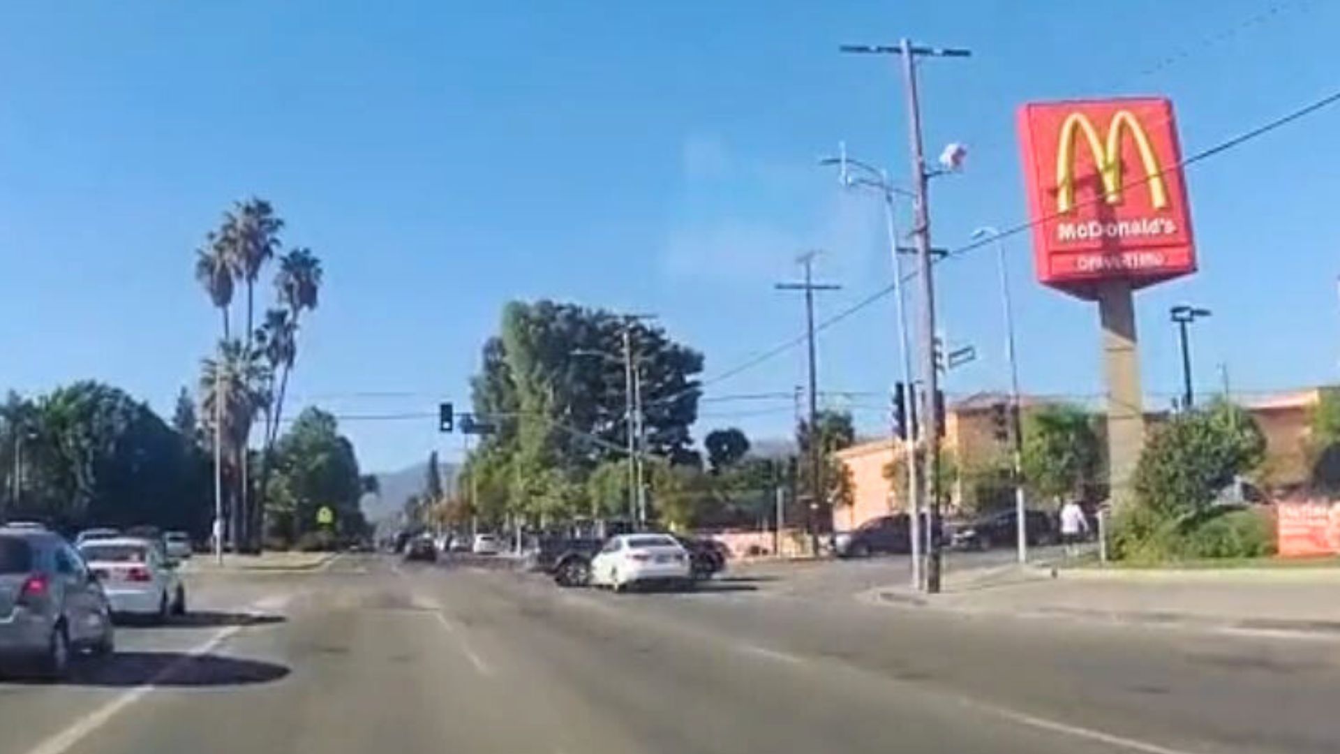 Dashcam video captured a high-speed crash that left a pickup truck in flames in the Mission Hills neighborhood of the San Fernando Valley on August 17, 2024. (Seth Gurlal)