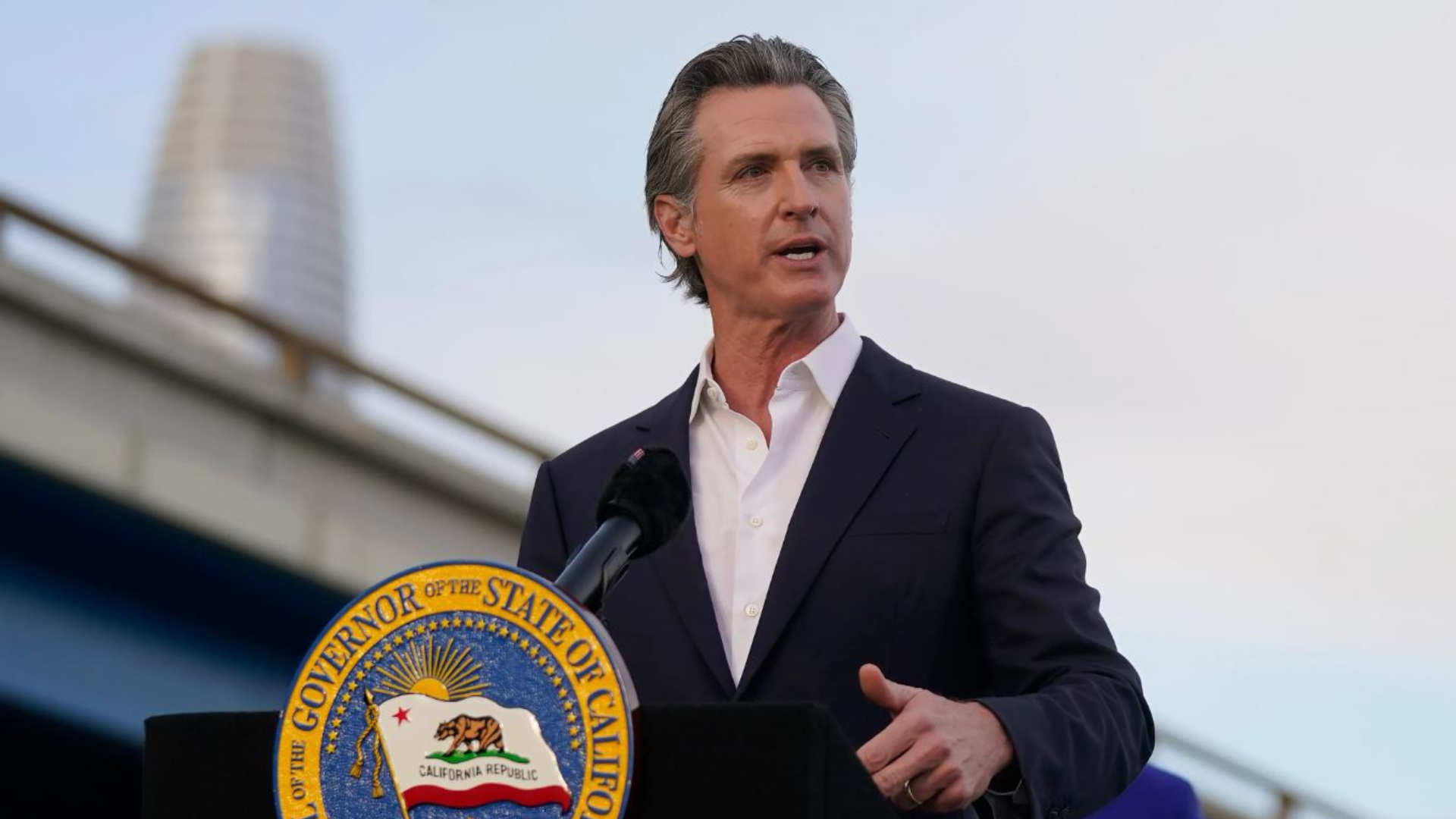 California Gov. Gavin Newsom speaks during a Clean California event in San Francisco, Nov. 9, 2023. On Sunday, Feb. 25, 2024, Newsom announced an advertising campaign to combat proposals in several Republican-controlled states that he said are designed to prohibit out-of-state travel for abortions and other reproductive care. (AP Photo/Jeff Chiu, File)