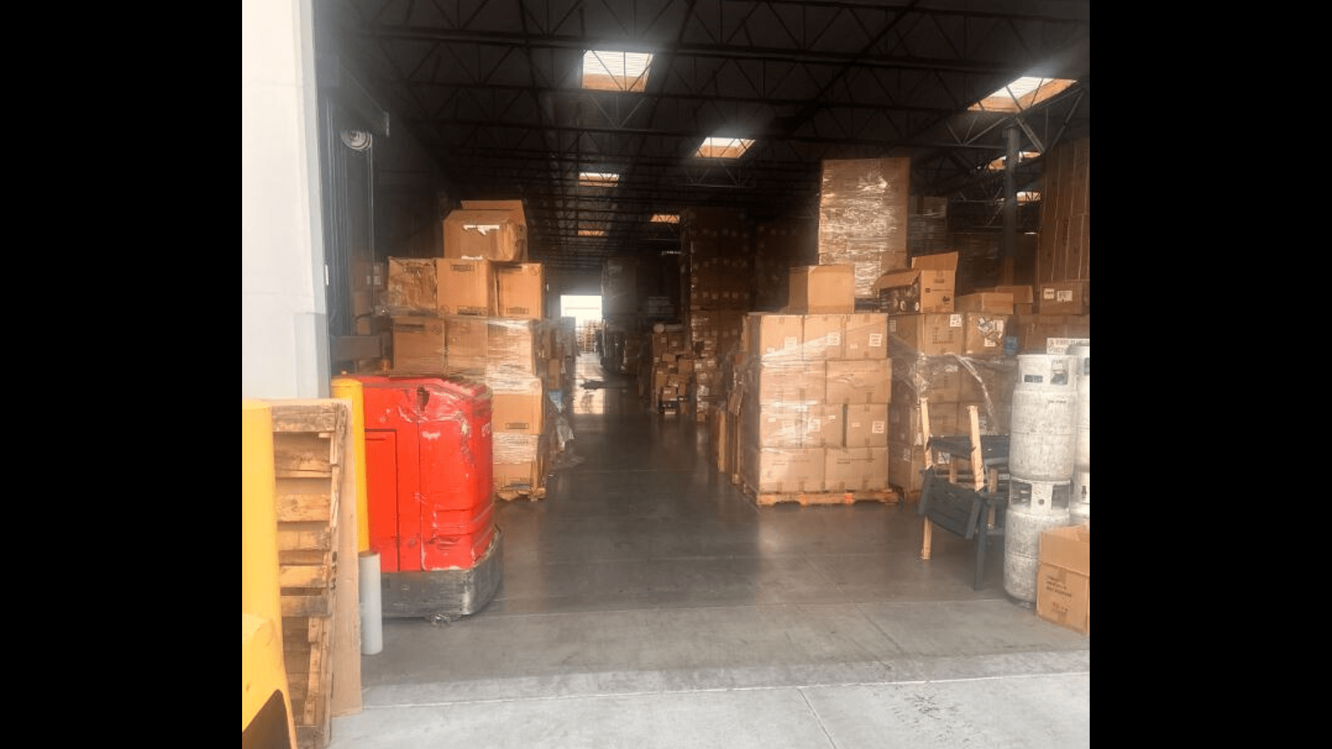 Over 300 pallets worth of stolen cargo were discovered at a Jurupa Valley warehouse on August 2, 2024. (Riverside County Sheriff’s Department)