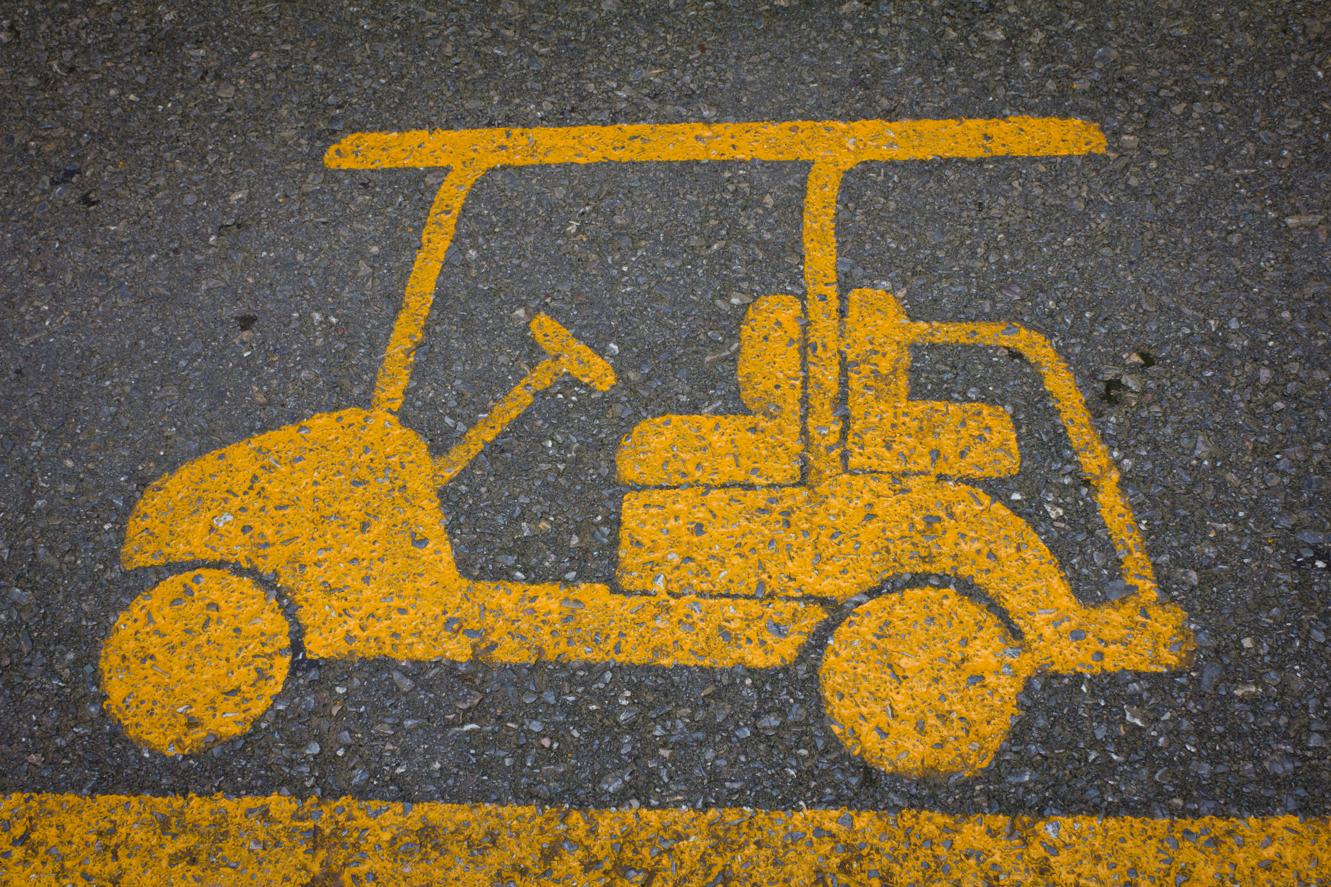 Golf cart road sign