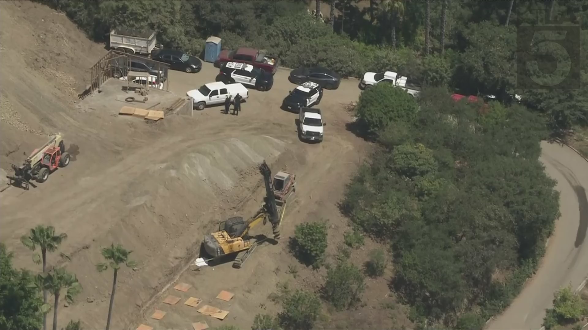 A man died Tuesday morning after he suffered "grave" injuries at a construction site in Bel Air on Aug. 27, 2024. (KTLA)