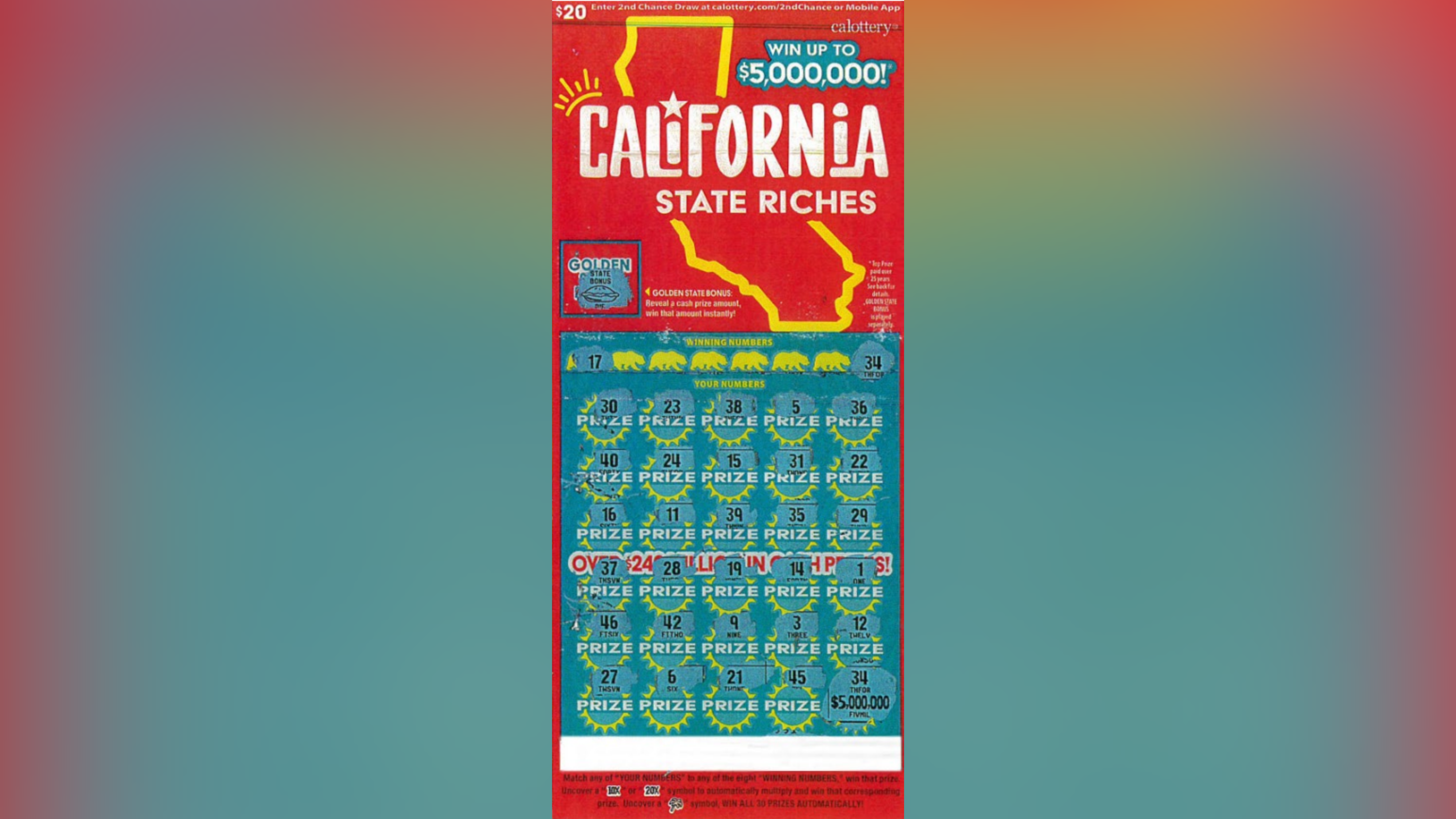 California State Riches scratcher