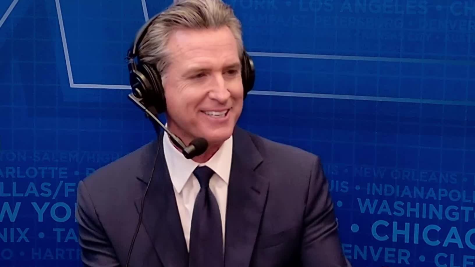 California Gov. Gavin Newsom speaks with Nexstar ahead of night two of the Democratic National Convention in Chicago on Aug. 20, 2024.