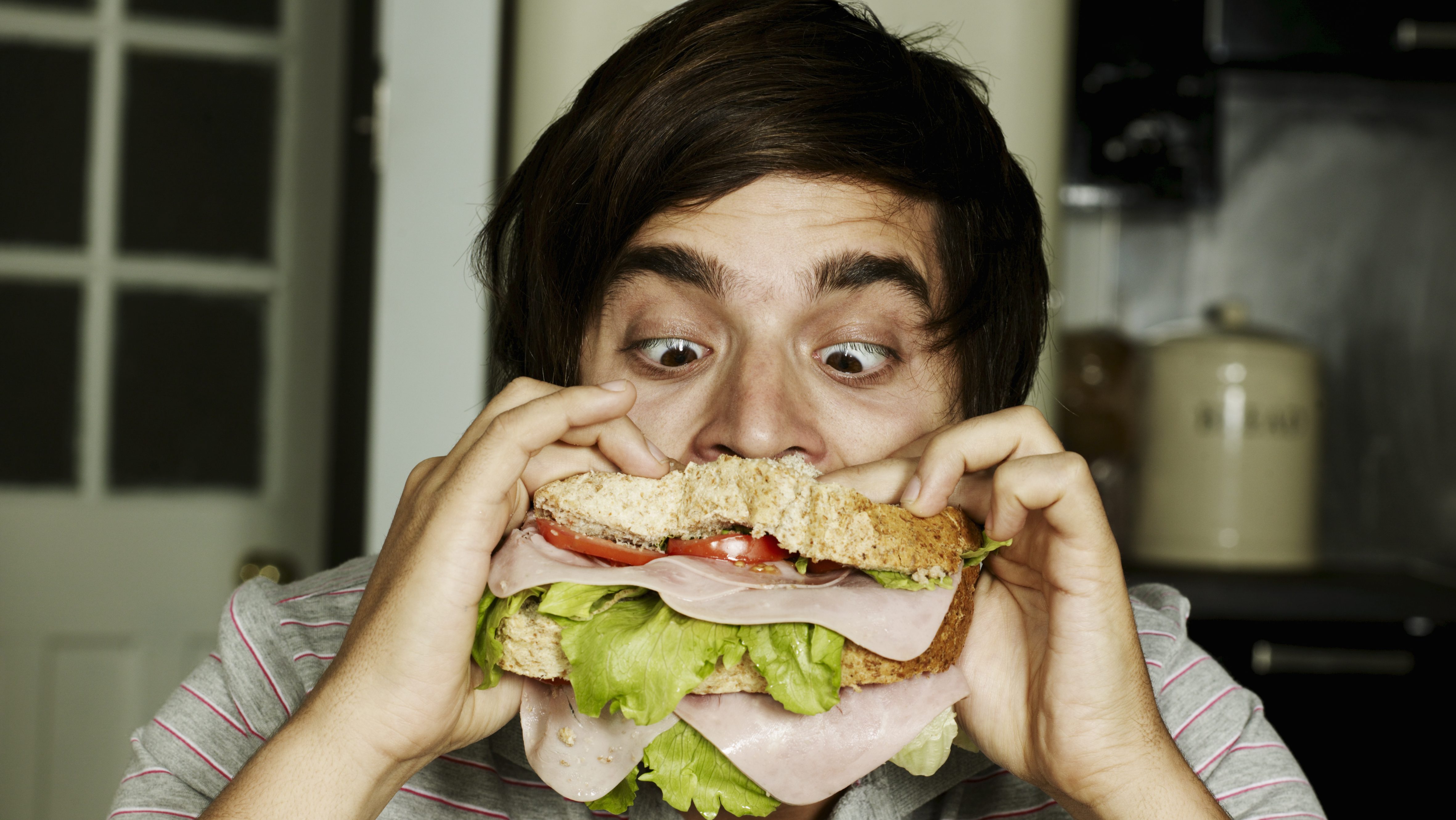 Man eating a sandwich