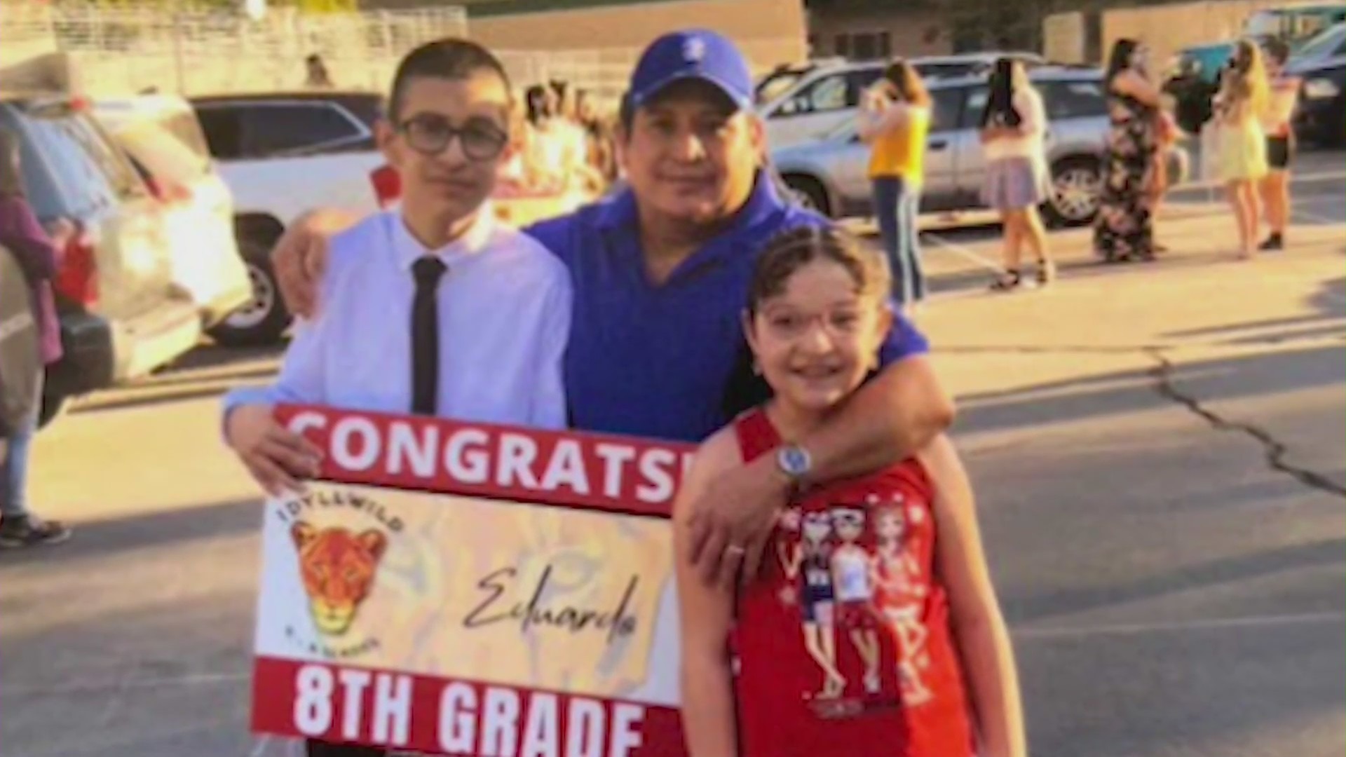 Delfino Guadalupe Lopez Fajardo, 47, is seen with his two children. (Fajardo Family)
