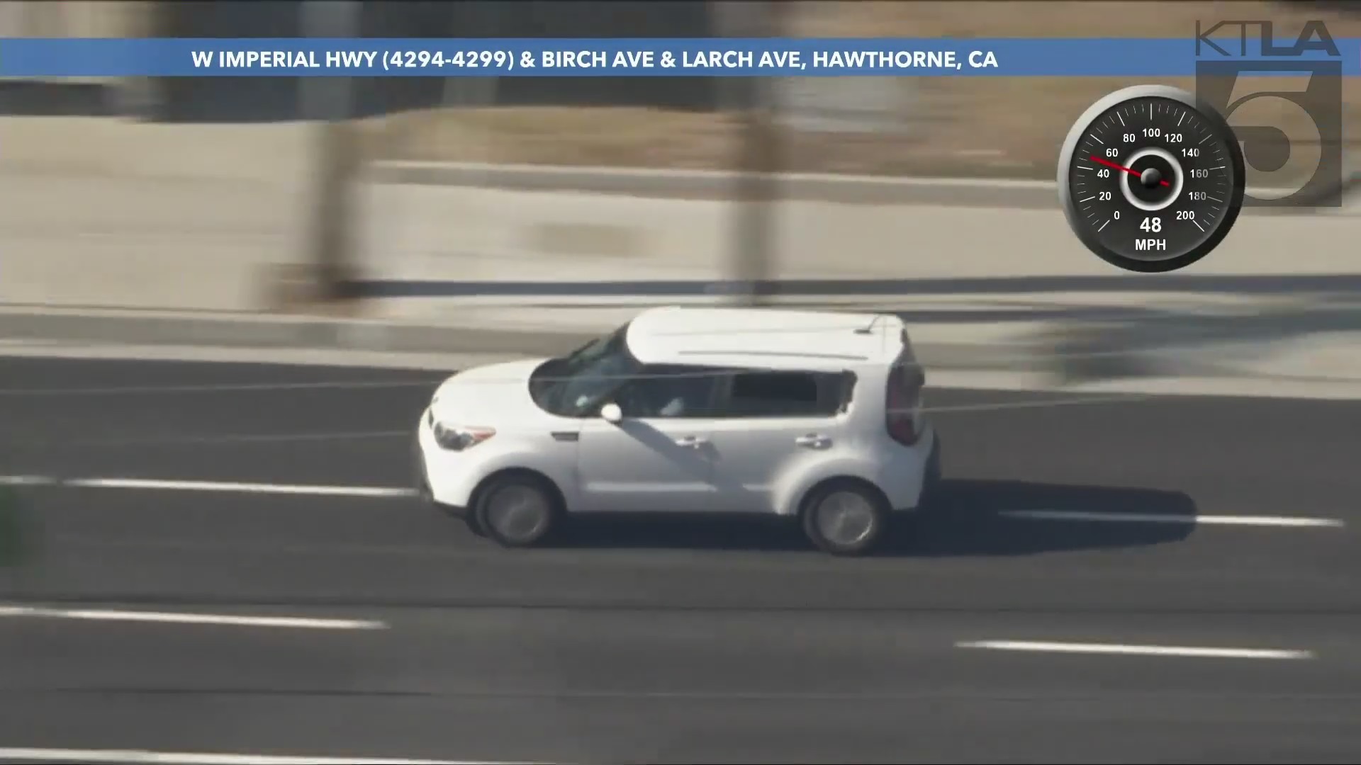 A female driver in a suspected stolen vehicle was seen driving erratically on surface streets in Los Angeles County on August 16, 2024. (KTLA)