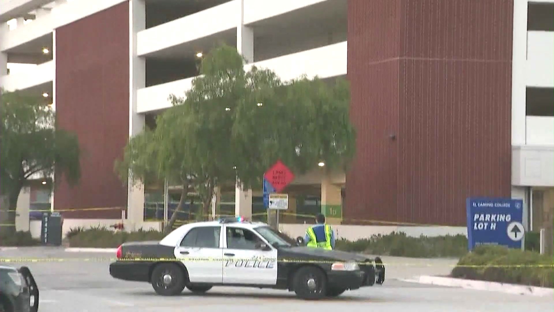 A man was found dead outside a parking structure at El Camino College after an attempted murder-suicide involving his mother on August 9, 2024. (KTLA)
