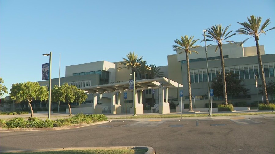 South East High School in South Gate, California. (KTLA)