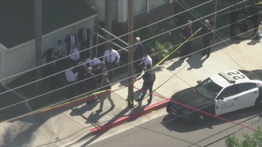 The teen suspect was struck by gunfire from law enforcement in Anaheim and transported to the hospital on August 9, 2024. (KTLA)