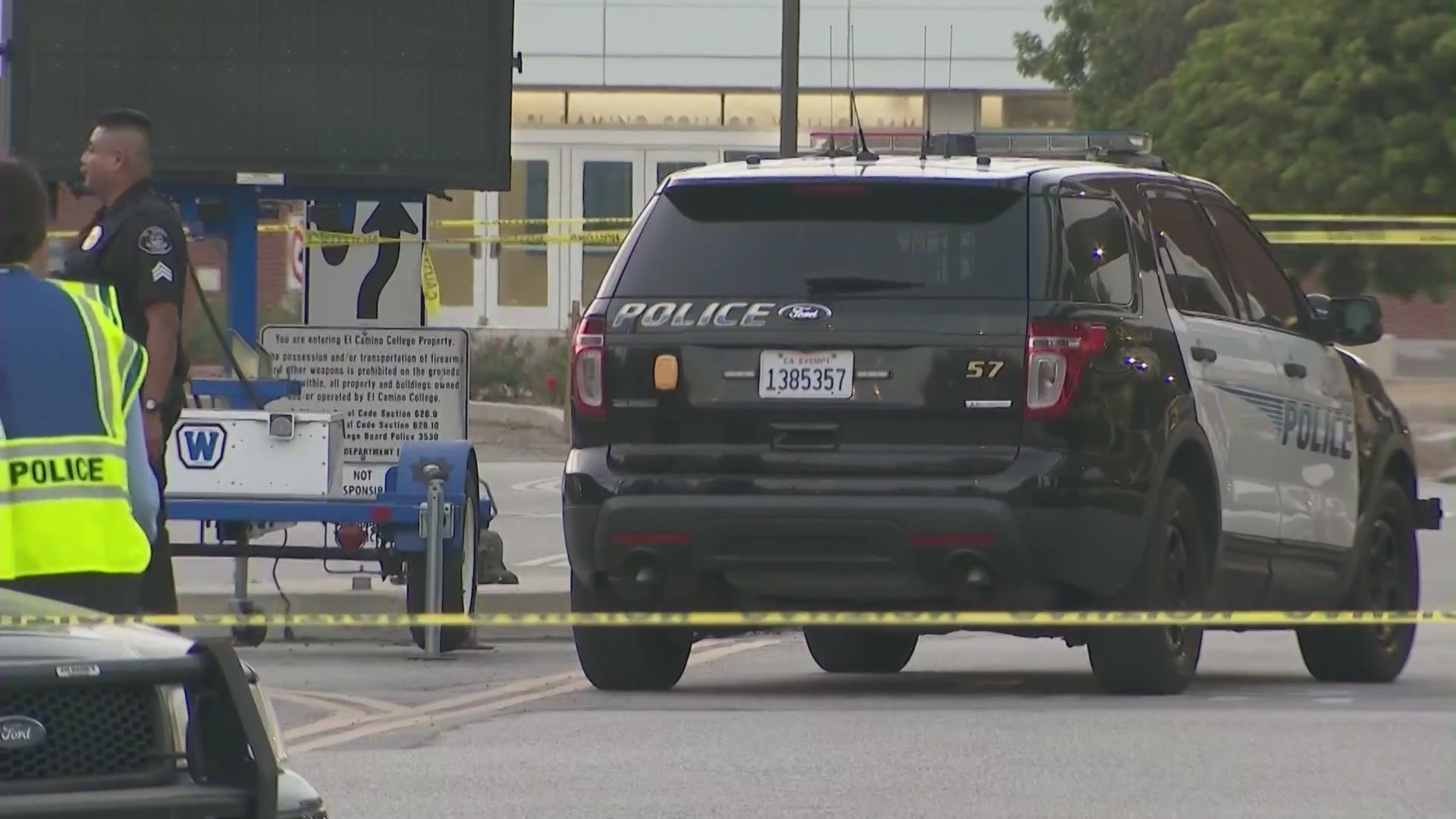 A man was found dead outside a parking structure at El Camino College after an attempted murder-suicide involving his mother on August 9, 2024. (KTLA)