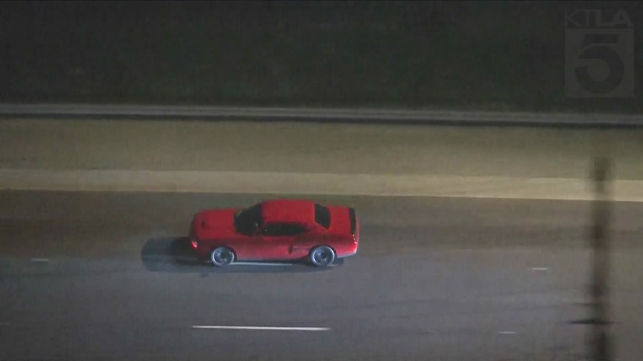 The male driver pulled over and surrendered to California Highway Patrol officers on August 16, 2024. (KTLA)