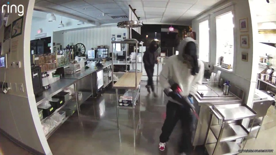 Three burglars smashed their way into Flor De Lima Farms restaurant in San Fernando and escaped with a safe on August 10, 2024. (Flor De Lima Farms)