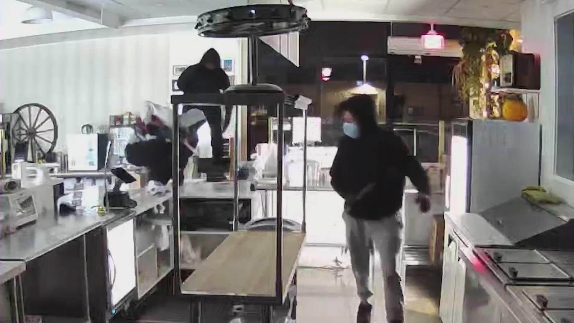 Three burglars smashed their way into Flor De Lima Farms restaurant in San Fernando and escaped with a safe on August 10, 2024. (Flor De Lima Farms)